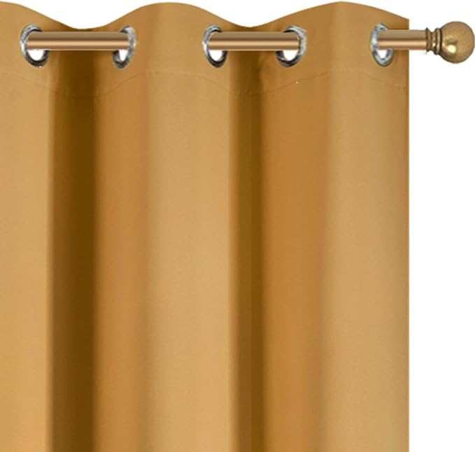 Diraysid Mustard Yellow Grommet Blackout Curtains - Image 7
