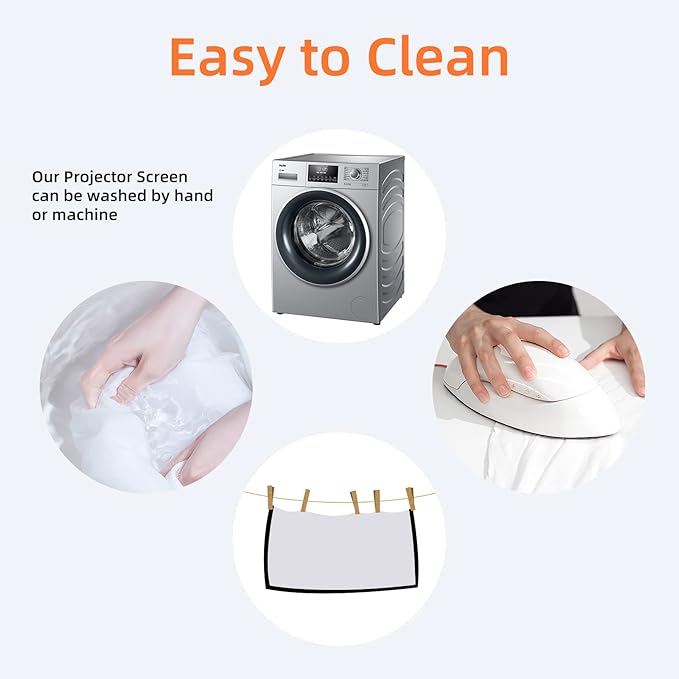 Portable Projector Screen 60inch,Movie Projection Screen,Indoor Projector Screen and Stand, 16:9 Projector Screen 4K HD Wrinkle-Free Lightweight