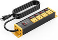 CCCEI Heavy Duty Surge Protector Power Strip 20 Amp Individual Switches. 20FT 12 Gauge Extension Cord with Multiple Outlets. Kitchen, Garage, Shop, Industrial Wall Mount Electric Extender, Yellow.