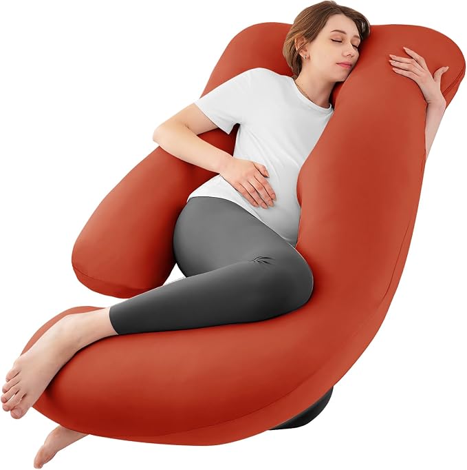 Cooling Pregnancy Pillows for Sleeping, Down Alternative, Removable Cover by SASTTIE