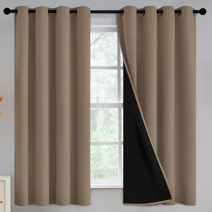 Yakamok Khaki Blackout Curtains 63 inches Long by Yakamok