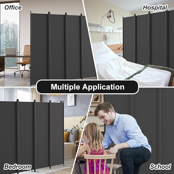 Kokorona 4 Panel Room Divider, 6FT Tall Folding Privacy Screen Wall Dividers - Image 6