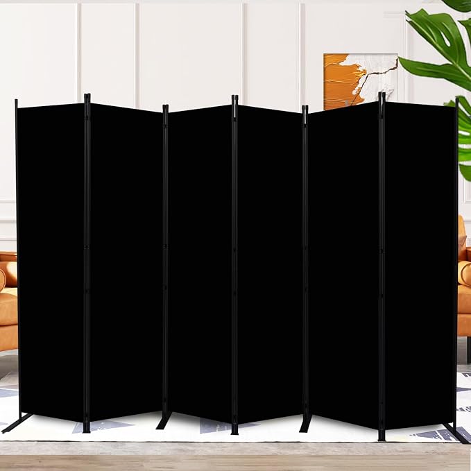 6 Panel Folding Privacy Screen, 11ft W x 6ft H Partition Room Divider Panel | by HOMSCREENER