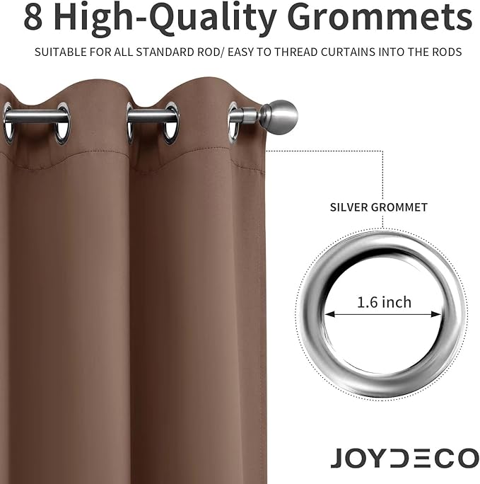 Joydeco Blackout Curtains 95 Inch Length 2 Panels Set, Thermal Insulated Long - Image 2