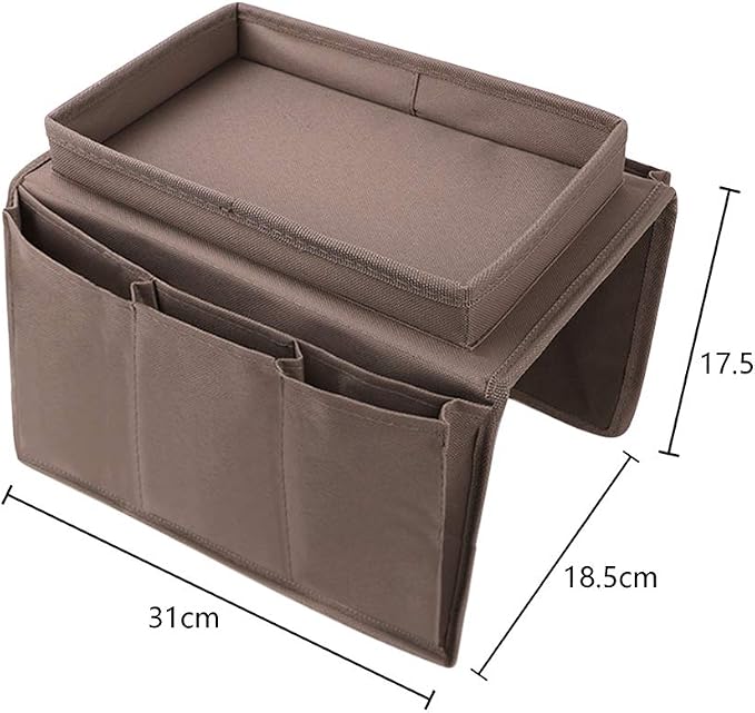 Brown Classic Functional Sofa Caddy Bedside Organizer - Image 3