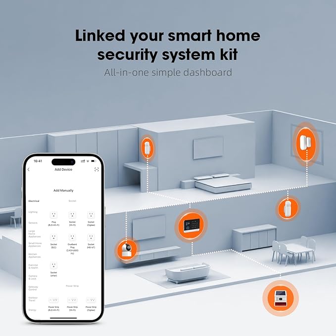 LWOHSI Alarm Systems with 4.3" Large Fulltouch Screen,4G SMS/Tuya APP Alert,Wireless Home Security Alarm Kits,Door Alarm Sensors,120db Siren,Remote,Work with Alexa and Google for Villa,Apartment
