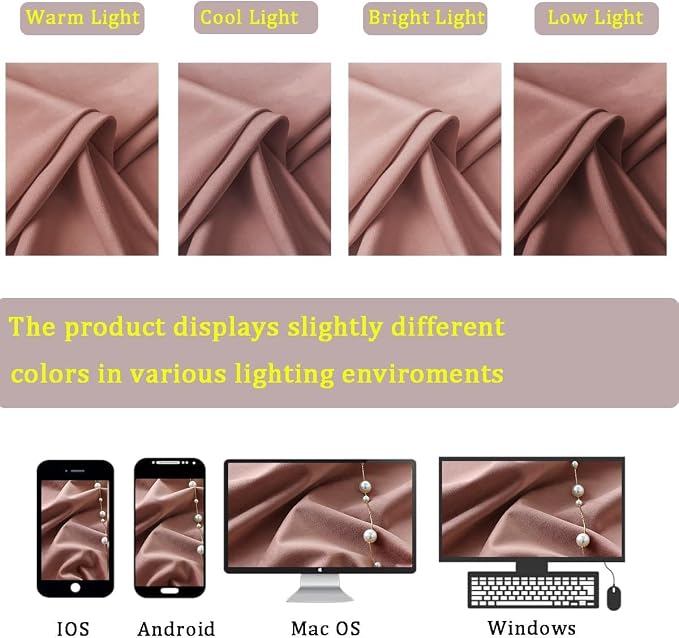 Timeper Wild Rose Pink Velvet Curtains W62 x L96 inches 2 Panels, Light - Image 7
