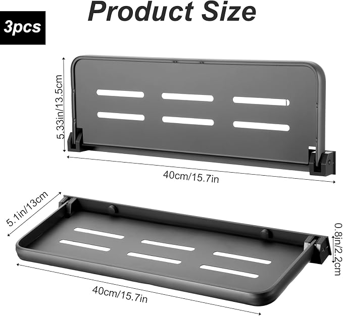 3 Pack RV Aluminum Fold Down Wall Shelf, Sturdy Wall Mounted Folding Shelf - Image 4