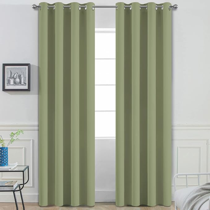 Yakamok Room Darkening Curtains 52x90 inch Length Sage Green-Living Room | 2 by Yakamok