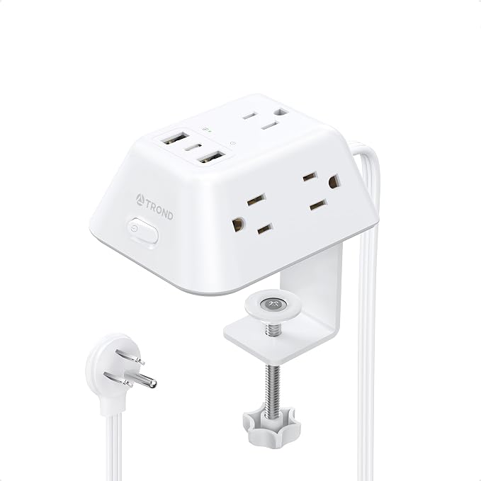 TROND Desk Clamp Power Strip, Desk Mount Charging Station by TRONDOfficial