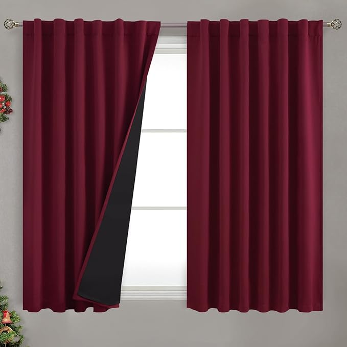 BGment Red Blackout Curtains 45 Inches Long by BGment