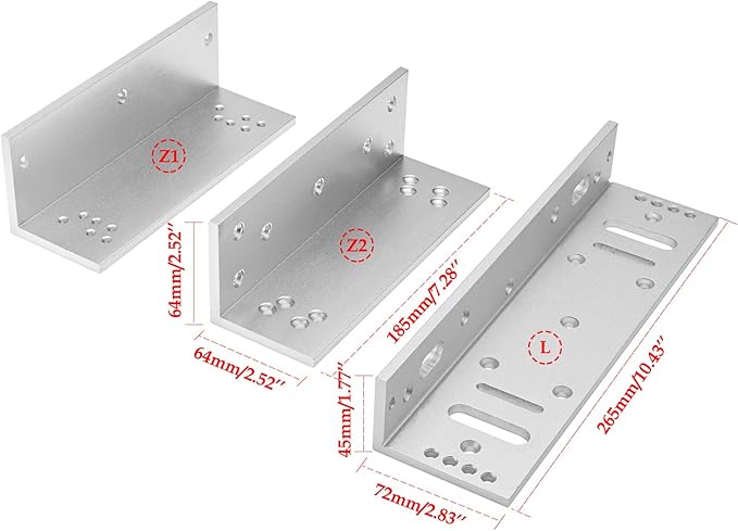 Z and L Bracket for 1200LBS 500KG Holding Force Electromagnet Lock Single Inward Door Access Control Electric Magnetic Door Lock