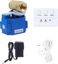 E-SDS Washing Machine Leak Detector with Automatic Water Shut-Off and Sensors and Sounds Alarm for Pipes 1" NPT, Water Leak Detector with Shutoff Valve for Laundry,Water Heaters More