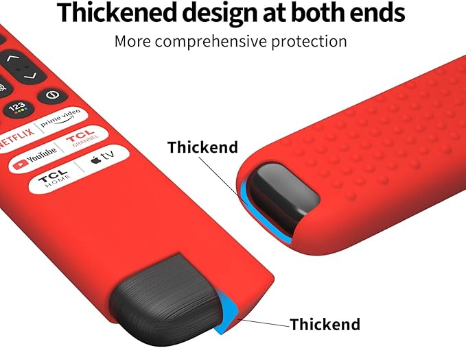 Hi Color Silicone Cover for TCL RC813 FMB1/RC923/RC902V Remote Protective Case Sleeve for TCL Smart TV Remote RC813 FMB1 Case Cover(red)