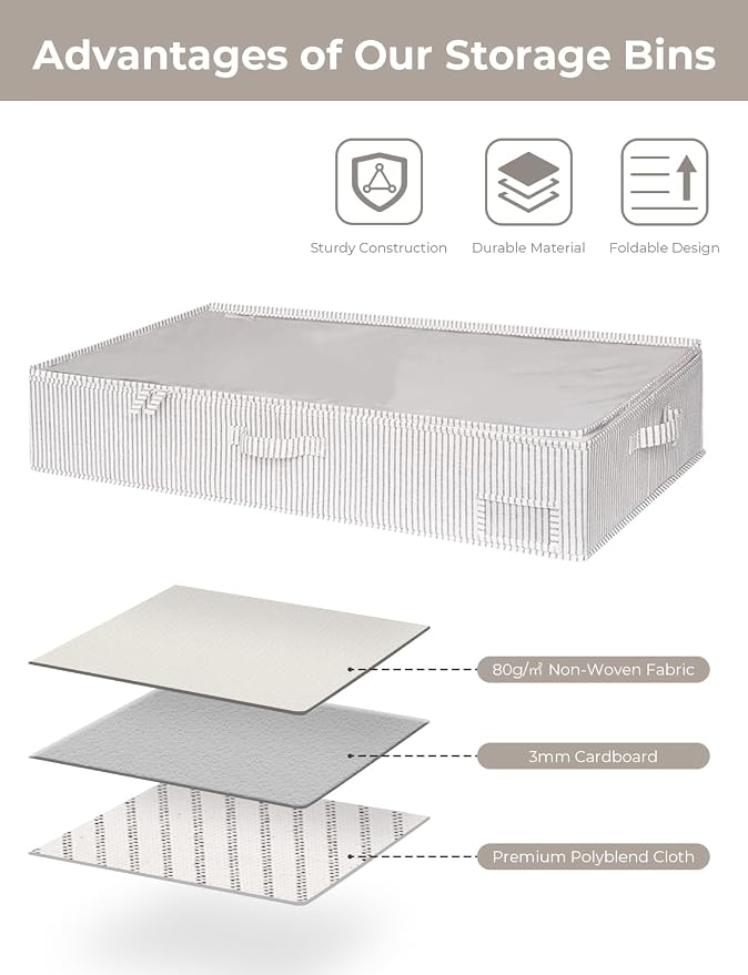 StorageWorks 7 Inch Low Profile Under Bed Storage Containers - Image 6