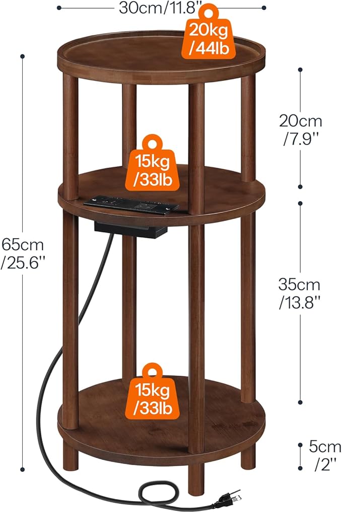 HOOBRO Set of 2 Small Round Side Tables - Image 3