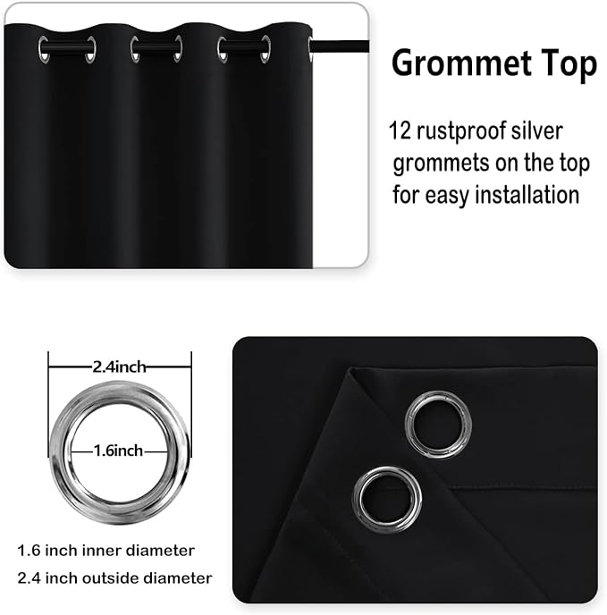 DWCN Black Blackout Curtains for Bedroom - Image 5