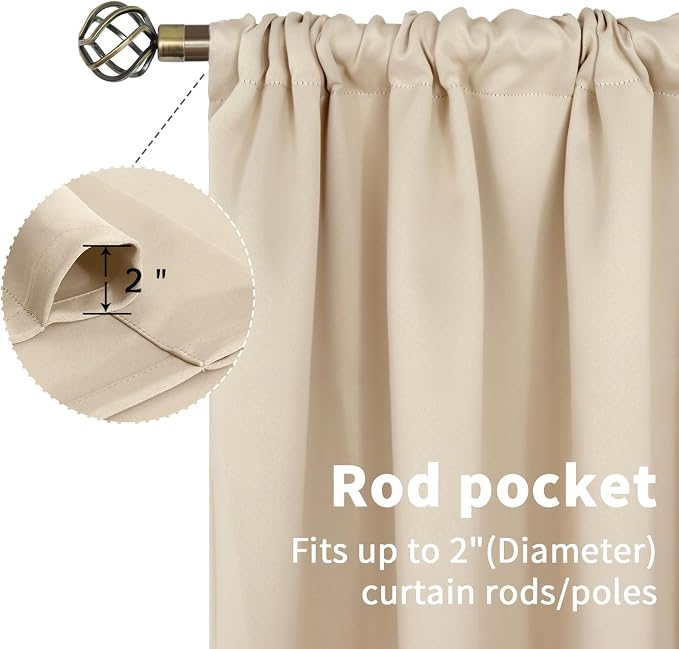BGment Short Blackout Curtains 54 Inch Length - Image 4