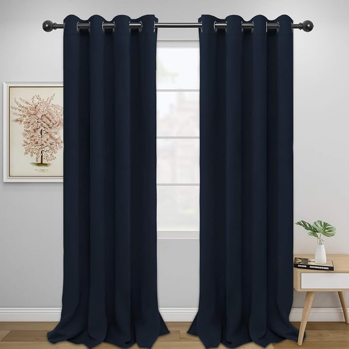 Easy-Going Thermal Grommet Blackout Curtains, 2 Panels 52x96 in, Noise Reduction by Easy-Going