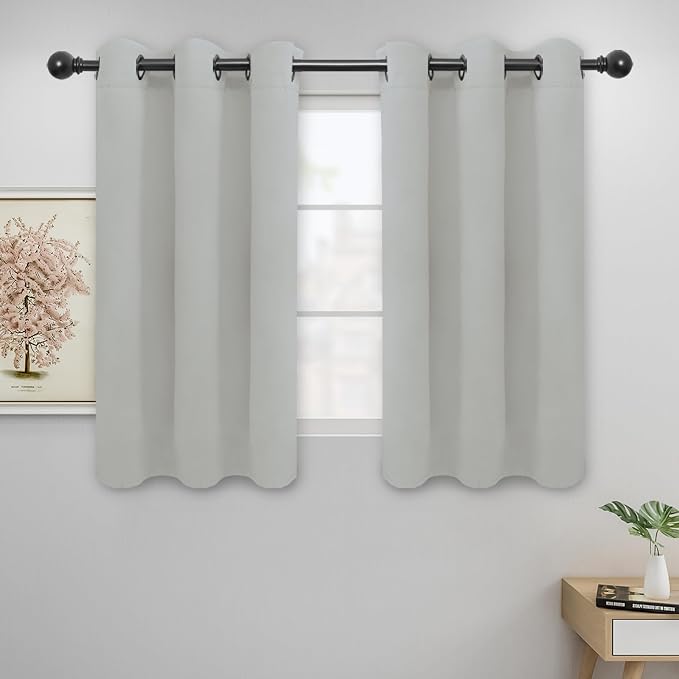 Easy-Going Thermal Grommet Curtains, 2 Panels 42x45 in, Noise Reduction by Easy-Going