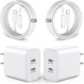 iPhone 17 16 15 Charger,USB C Charger Fast Charging,2Pack Dual Port Fast Wall Chargers Block with 6FT USB C Cable for iPhone 17 Pro Max/17 Pro/17/Air/16 Pro Max/16 Plus/16e/15/iPad Pro/Air/Mini/AirPod