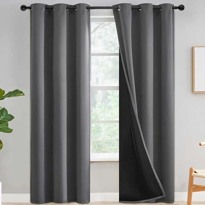 Yakamok Grey Blackout Curtains 84 inches Long by Yakamok