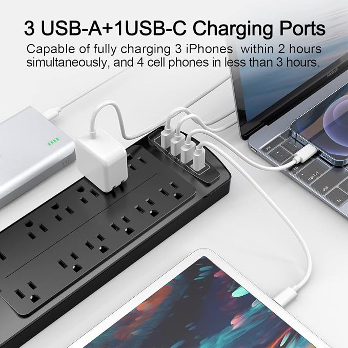 ALESTOR 20 Ft Surge Protector Power Strip - Image 3