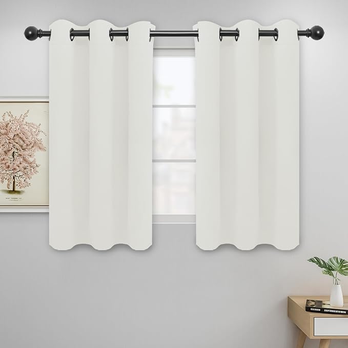 Easy-Going Thermal Grommet Curtains, 2 Panels 42x45 in, Ivory | Machine by Easy-Going