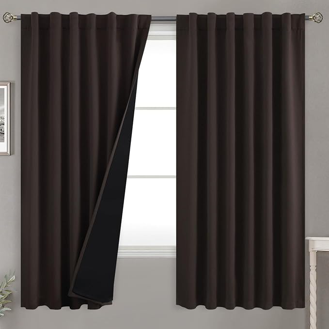BGment 100% Room Darkening Thermal Insulated Blackout Curtains 63 Inches Long by BGment