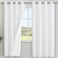 YoungsTex White Linen 100% Blackout Curtains 78 Inch Length by YoungsTex