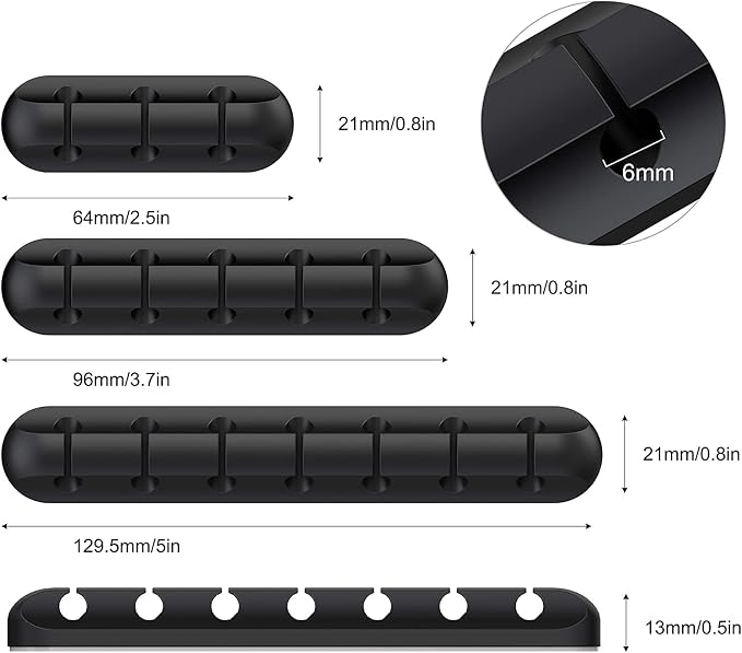 SOULWIT 3 Pcs Silicone USB Cable Holder Clips, Self Adhesive - Image 4