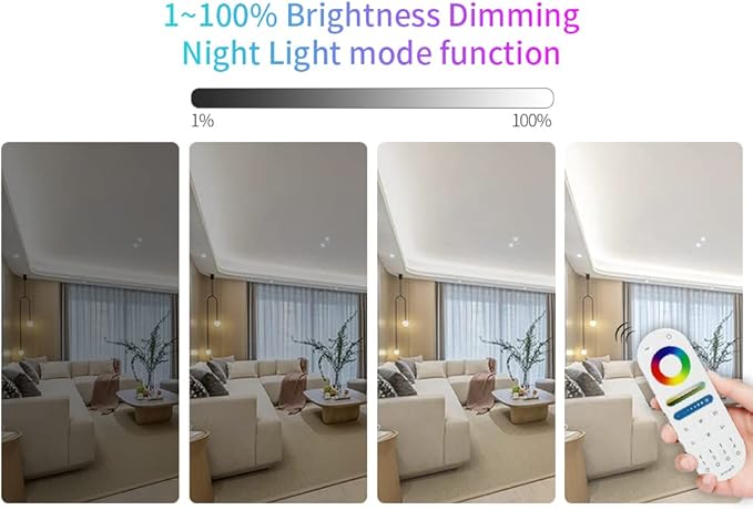 FCOB 5in1 LM052 Tuya Zigbee3.0 LED Controller Support Monochrome CCT RGB RGBW RGBCCT PWM LED Strip Compatible with Echo Plus Echo(4th Gen) Philip H-UE Home-kit Gateway Work with WR01RF WR02RF etc