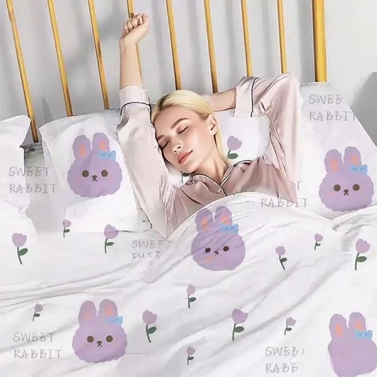 E I F E R Disposable Bed Sheets Fitted Sheet, Disposable Travel Sheets for Travel with Quilt Cover and Pillowcase, Disposable Bedding Travel Bedding Disposable Sheets for Hotel Hospital 4 PCS