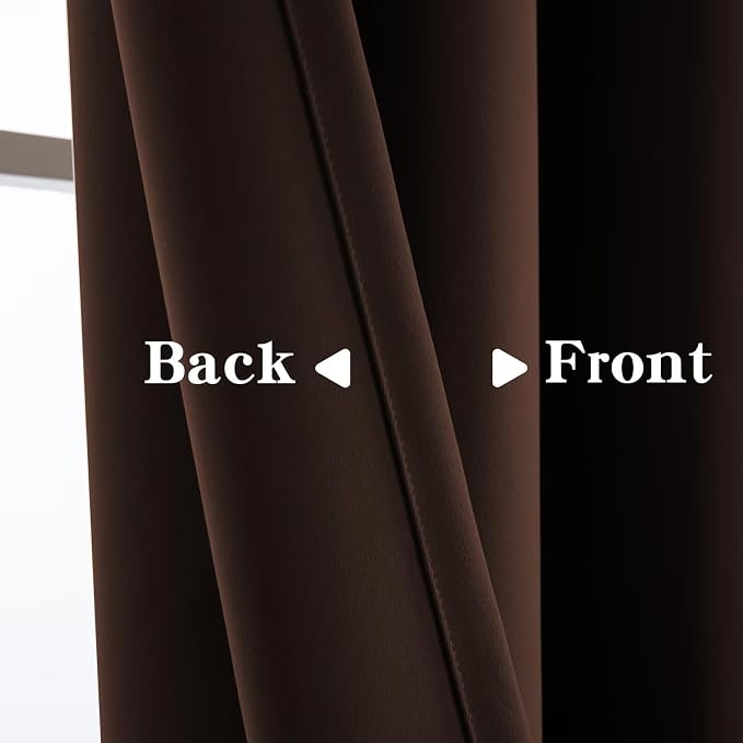 IGEMAEVE Blackout Curtains for Bedroom Grommets Chocolate 52" W x 96" L | - Image 3
