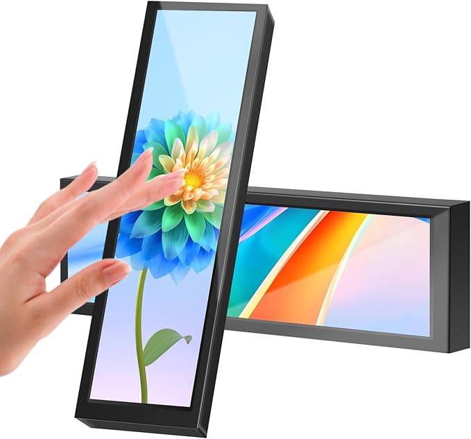 8.8 Inch Small Touchscreen Monitor, PC Temperature Display, PC Sensor Panel Display, IPS USB Mini Screen for Raspberry Pi, AIDA64 CPU RAM Data Temperature Monitor for ARGB Computer Case
