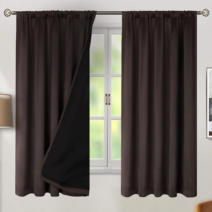 BGment 100% Room Darkening Thermal Insulated Blackout Curtains 63 Inches Long - Image 2