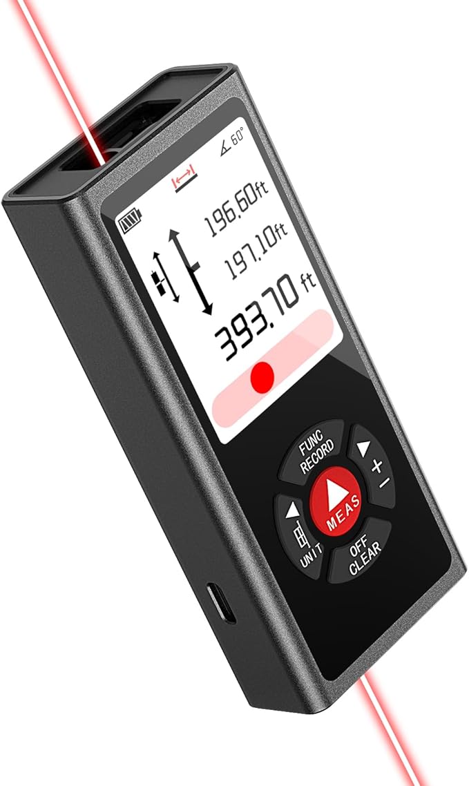 Dual Bilateral Laser Distance Measuring Tool Sturdy Aluminum Casing Laser Tape Measure Distance Measuring Wheel