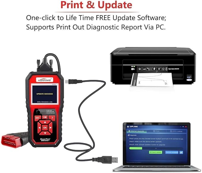 KONNWEI KW850 Professional OBD2 Scanner Auto Code Reader Diagnostic Check Engine Light Scan Tool for OBD II Cars After 1996(Original)