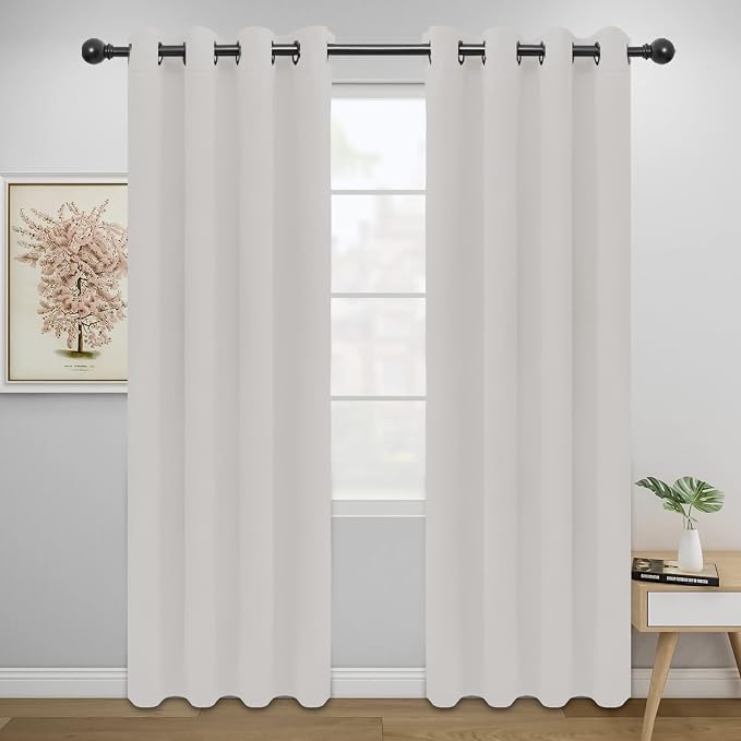 Easy-Going Thermal Grommet Blackout Curtains, 2 Panels 52x84 in, LightLinen | by Easy-Going