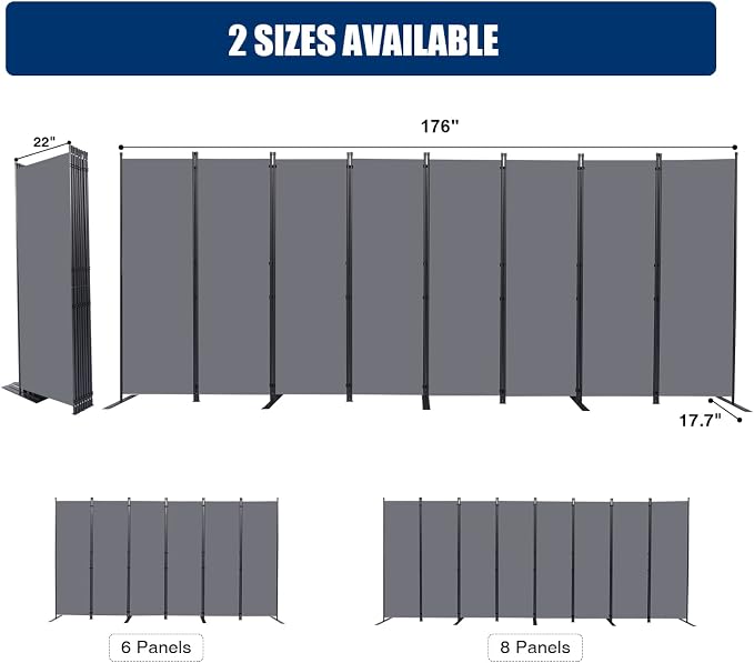 Room Divider Folding Privacy Screens, 6FT Tall Divider - Image 5