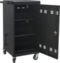 Aokleo Laptop Charging Cart,45 Devices Tablet Storage Carts for pad Up to 16.3" Screen Size, Classroom Computer Mobile Charging Station for Pads, Chromebooks,Laptops, Security Storage(45 Bay-Black)