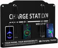 Wall Mounted Cell Phone Charging Station Mobile Phone Charging Station | Fast Charging 8 Device | Compatible with iphone ipad Smartphone Tablets Port | Great for Offices Hotel Hospital Airport (Black)