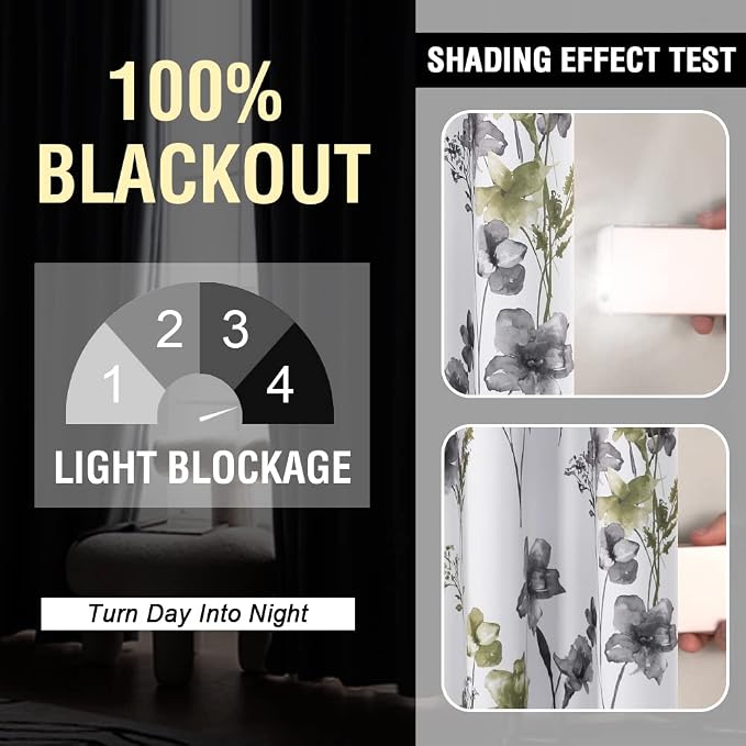 H.VERSAILTEX 100% Blackout Curtains 108 inch Length 2 Panels Set Cattleya - Image 2