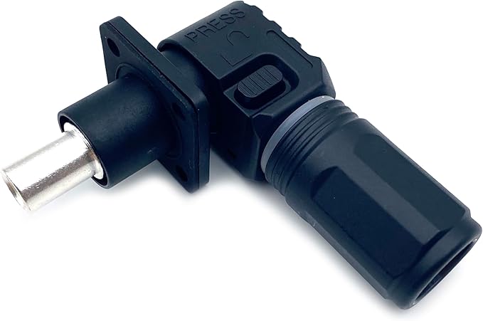 1 Set Battery Energy Storage Connector, 120A 25mm² High Current Connectors Quick Plug Terminal Black Right Angle Plug and Socket IP67 Waterproof Power Adapter Crimping Wiring (120A, Black)