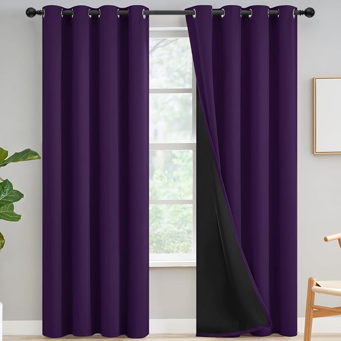 Yakamok Purple Blackout Curtains 84 inches Long by Yakamok