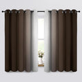 COSVIYA Curtains & Drapes Grommet Ombre Brown Curtains W70 x L63 Inch | by COSVIYA