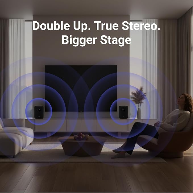 WiiM Sound Smart Speaker with 1.8″ Touch Display, Hi‑Res 24‑bit/192 kHz, AI RoomFit™ Room Correction, 100W Peak, Wi‑Fi 6E/Bluetooth 5.3, Multi‑Room & Stereo Pairing, Remote Included, Black