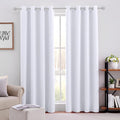 HOMEIDEAS Pure White Curtains for Bedroom 52 X 84 Inch Long 2 Panels Set by HOMEIDEAS
