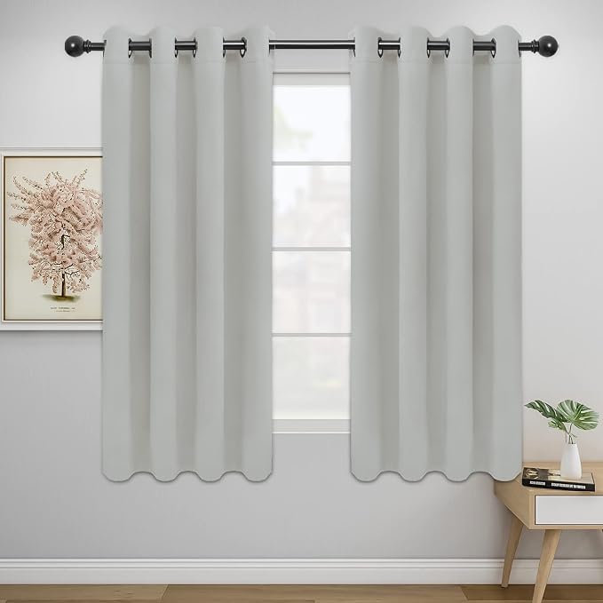 Easy-Going Thermal Grommet Curtains, 2 Panels 52x63 in, Noise Reduction by Easy-Going