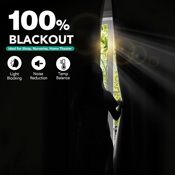 Deconovo Total Blackout Velvet Curtains 108 Inch - Image 6